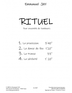 RITUEL - Pièce de concert pour ensemble de tambours - Emmanuel JAY 2