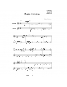 Balade mystérieuse - Duo pour vibraphone et marimba, par Guillaume Guégan 2