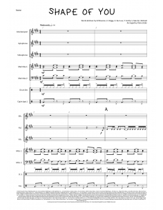 Shape of you - de Ed Sheeran, arrangement de Claire Litzler pour ensemble de percussions - HITS in PERCUSSION 2