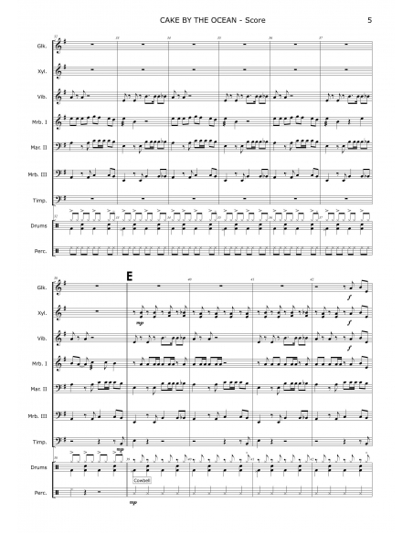 Cake by the Ocean - DNCE arr. Christoph Von Bergen - Hits in Percussion