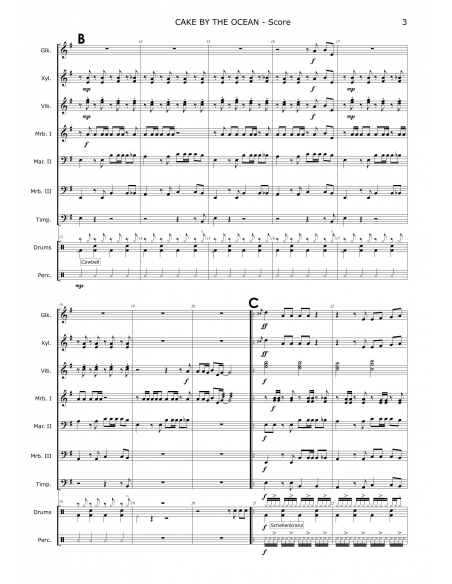 Cake by the Ocean - DNCE arr. Christoph Von Bergen - Hits in Percussion
