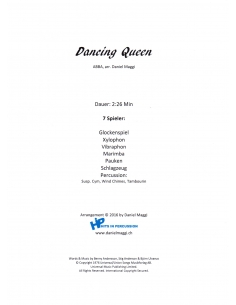 Dancing Queen - arr. Daniel Maggi - HITS IN PERCUSSION partition pour ensemble de percussions 2