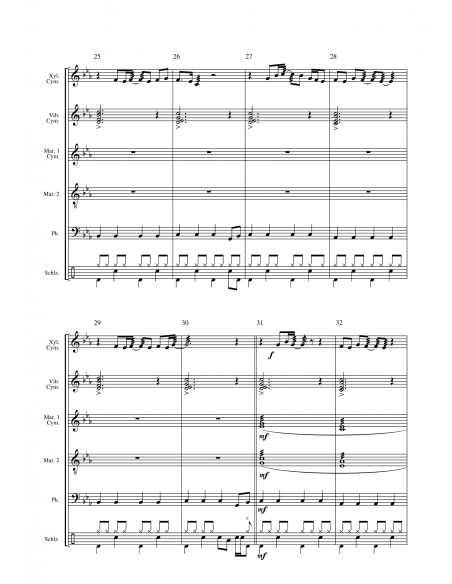 Eye of the Tiger - arr. Daniel Maggi - HITS IN PERCUSSION score and separate parts for  percussion ensemble.