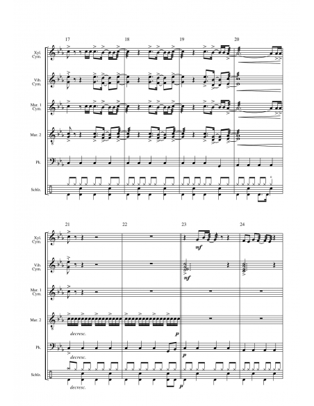 Eye of the Tiger - arr. Daniel Maggi - HITS IN PERCUSSION score and separate parts for  percussion ensemble.