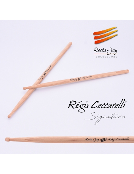 Resta-Jay  Signature Régis Ceccarelli snare and drum sticks  - Hickory - Resta-Jay percussions