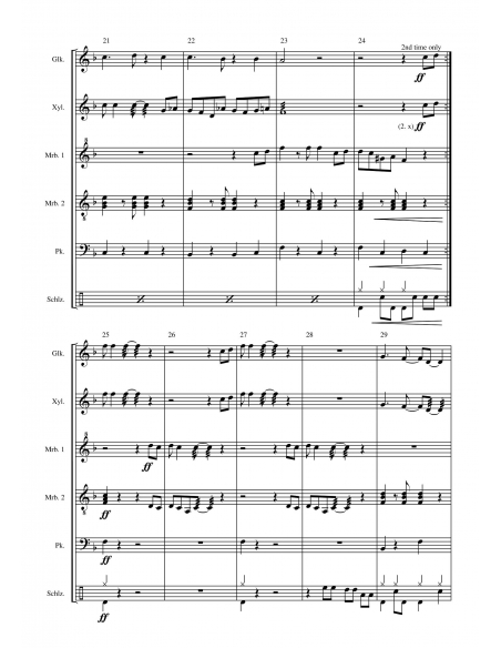 In the Summertime - arr. Daniel Maggi - HITS IN PERCUSSION. Partition pour ensemble de percussions.