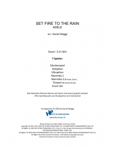 Set fire to the rain - arr. D.Maggi - HIP HITS IN PERCUSSION. Partitions et conducteur pour ensemble de percussions. 2