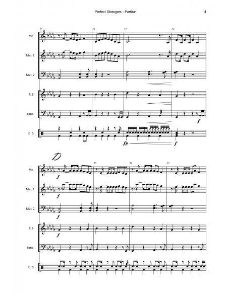 Perfect strangers - arr. Simon Forster - HITS in PERCUSSION. Partition pour ensemble de percussions.