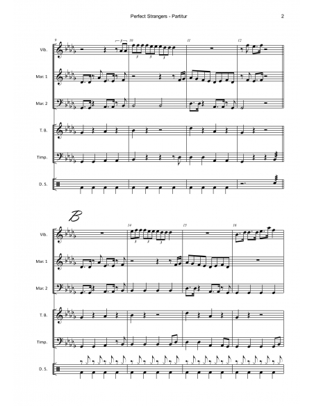 Perfect strangers - arr. Simon Forster - HITS in PERCUSSION. Partition pour ensemble de percussions.