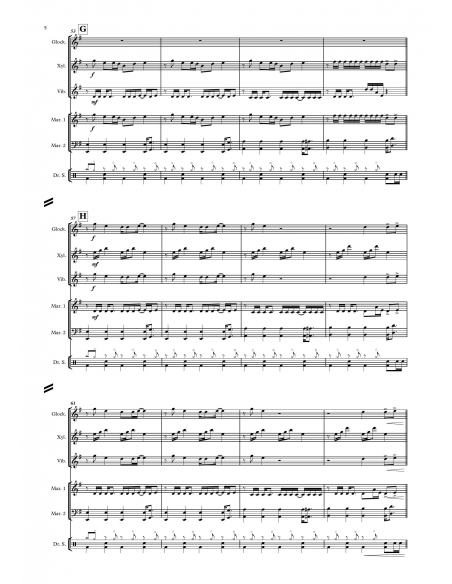 Take me out - arr. Sylvain Andrey - HITS in PERCUSSION. Music sheet and score for percussion ensemble.