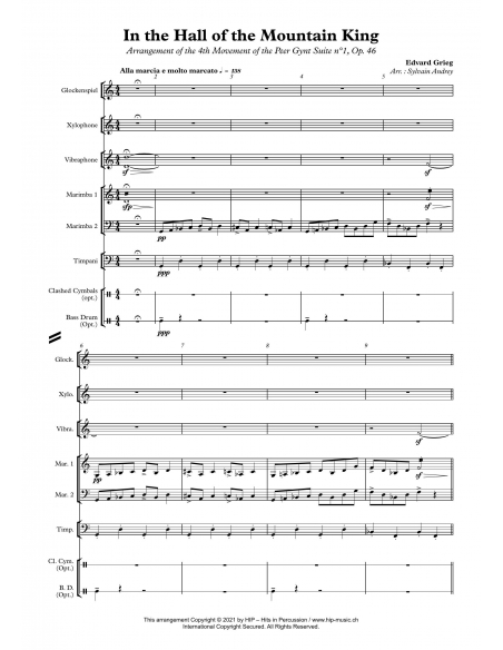 In the hall of the mountain king - Edvard Grieg, arr. Sylvain Andrey - HITS in PERCUSSION