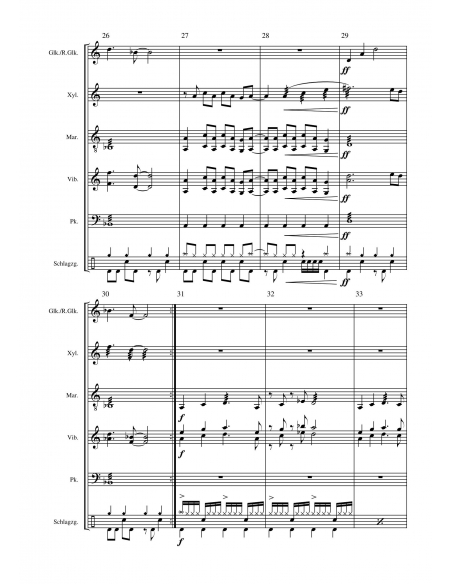Smoke on the water - Deep Purple - arranged by Daniel Maggi. Score and separate parts for percussion ensemble. HIP.