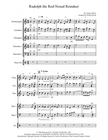 Rudolph le petit renne au nez rouge - arr.Stefan Herzig - HITS in PERCUSSION