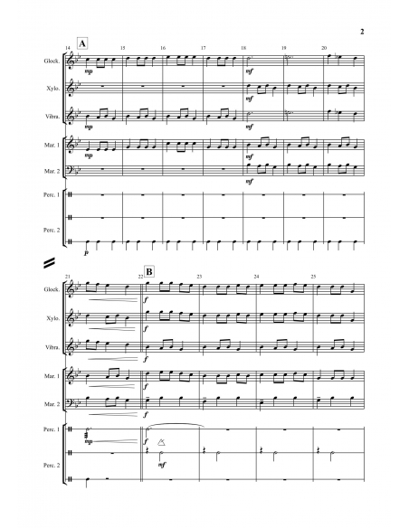 Schtschedryk - Carol of the bells, arr. S. Andrey , Hits in Percussion Christmas. Score for percussion ensemble.