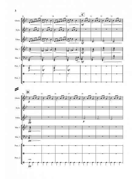 Schtschedryk - Carol of the bells, arr. S. Andrey pour Hits in Percussion Christmas. Partition pour ensemble de percussions.