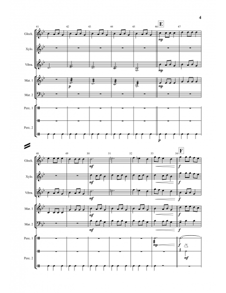 Schtschedryk - Carol of the bells, arr. S. Andrey , Hits in Percussion Christmas. Score for percussion ensemble.