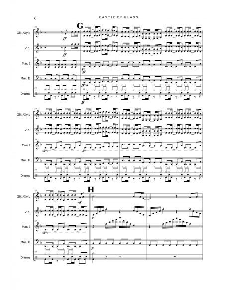 Castle of glass - arr. Christoph Von Bergen - HITS in PERCUSSION. Partition pour ensemble de percussions.