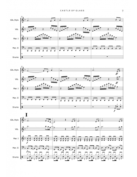 Castle of glass - arr. Christoph Von Bergen - HITS in PERCUSSION. Partition pour ensemble de percussions.