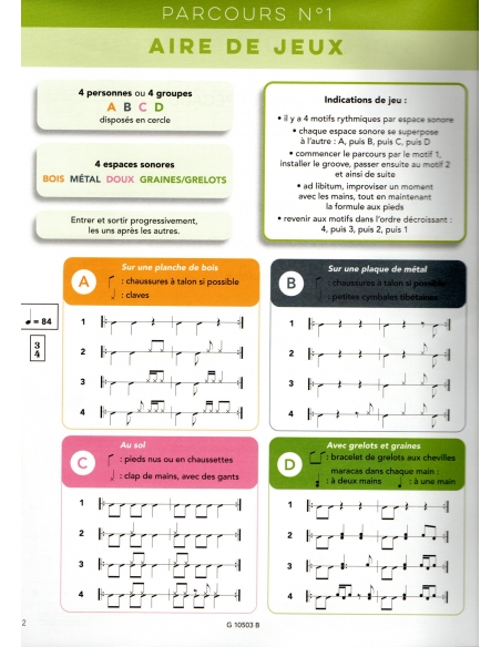 Sur un autre rythme - 12 pièces de polyrythmies corporelles - Béatrice Répécaud.