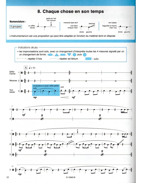 Sur un autre rythme - 12 pièces de polyrythmies corporelles - Béatrice Répécaud.