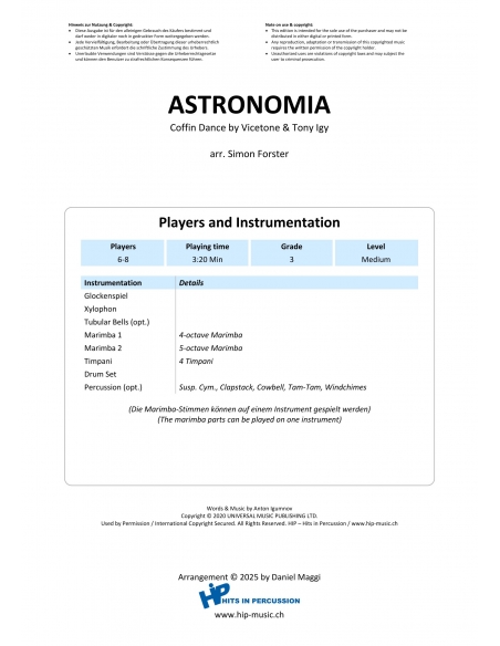 Astronomia (Coffin Dance) - Arr. Simon Forster - HITS in PERCUSSION