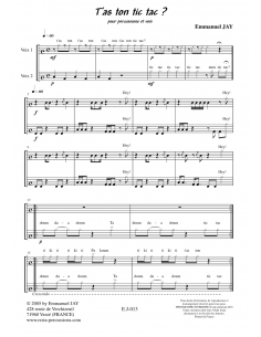 T'as ton tic tac ? - Percussions (or Drums) Duet - Emmanuel JAY 2